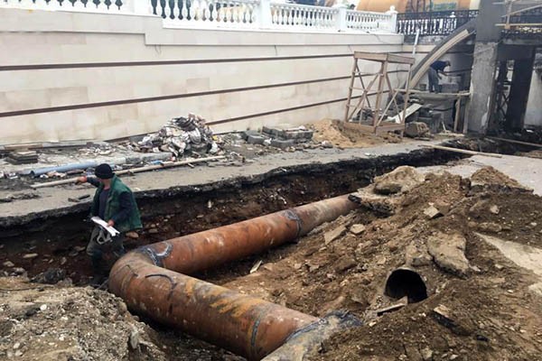 Замена труб при реконструкции въезда на городской пляж Замена труб при реконструкции въезда на городской пляж